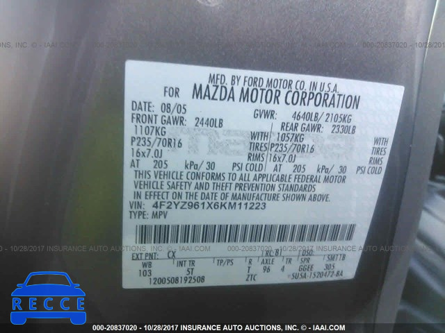 2006 Mazda Tribute S 4F2YZ961X6KM11223 image 8