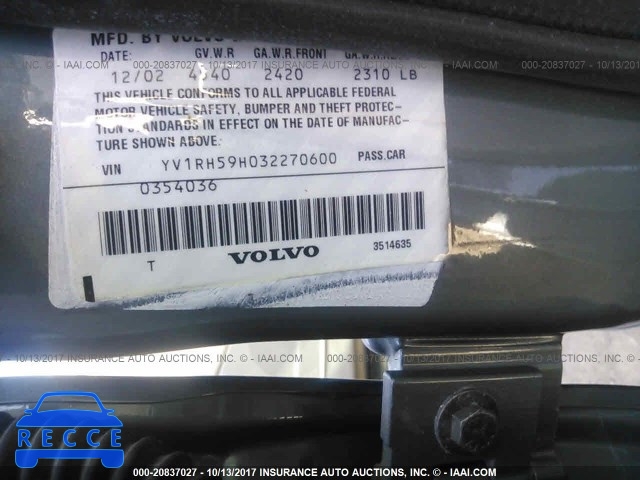 2003 Volvo S60 YV1RH59H032270600 image 8