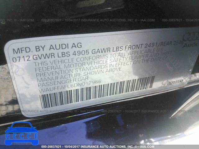 2013 Audi A4 WAUFFAFL6DN012966 зображення 8