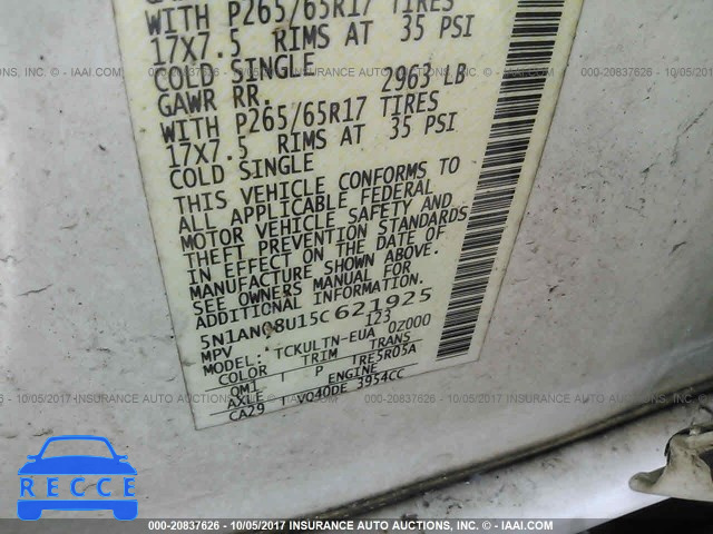 2005 Nissan Xterra 5N1AN08U15C621925 image 8