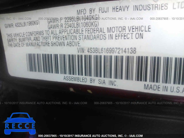 2009 Subaru Legacy 2.5I 4S3BL616997214138 image 8