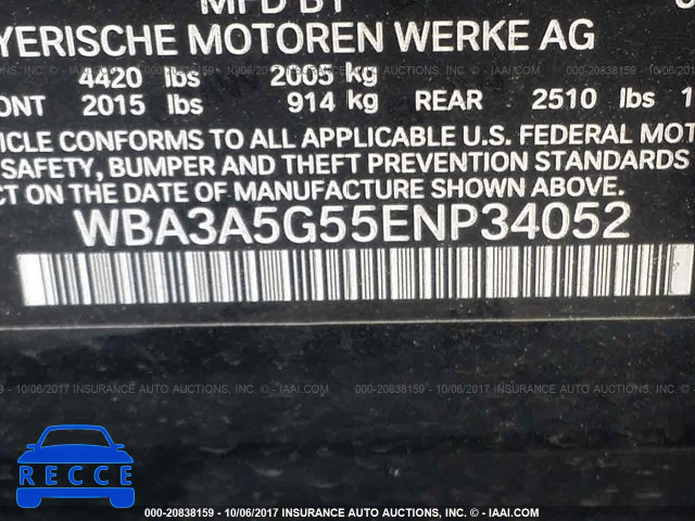 2014 BMW 328 WBA3A5G55ENP34052 зображення 8