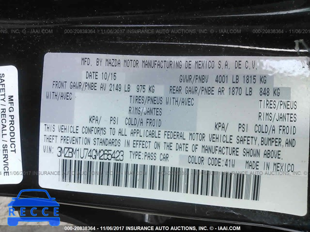 2016 Mazda 3 3MZBM1U74GM265423 image 8