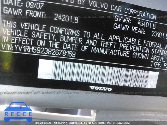 2008 Volvo S60 2.5T YV1RH592382678169 image 8