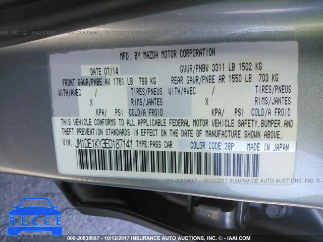 2014 Mazda Mazda2 SPORT JM1DE1KY3E0187141 image 8