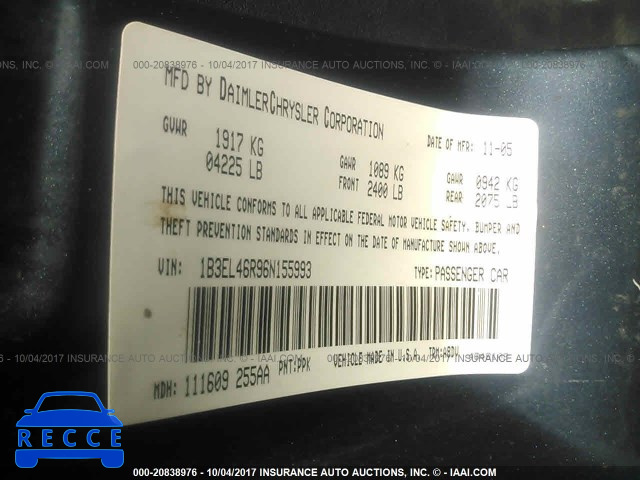 2006 Dodge Stratus SXT 1B3EL46R96N155993 image 8