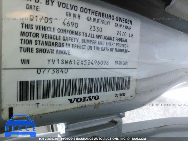 2005 Volvo V70 YV1SW612X52496098 image 8