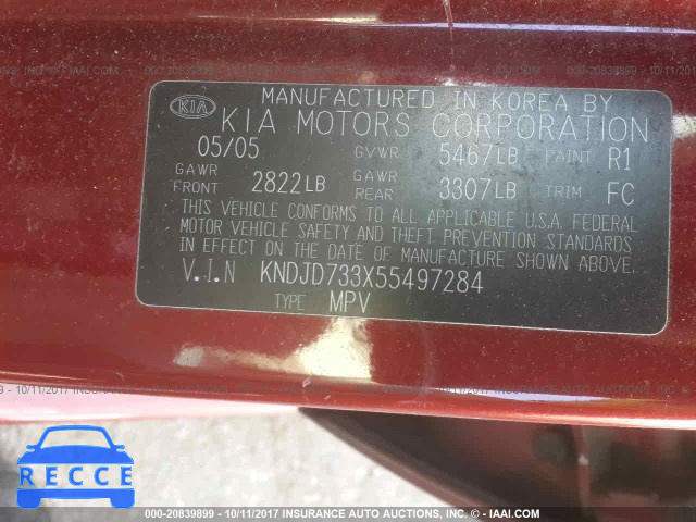 2005 KIA Sorento KNDJD733X55497284 image 8