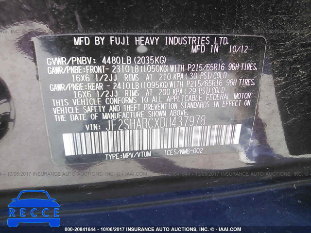 2013 Subaru Forester 2.5X JF2SHABCXDH437978 image 8