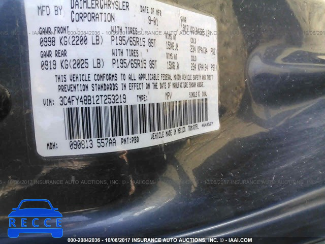 2002 Chrysler PT Cruiser CLASSIC 3C4FY48B12T253219 зображення 8