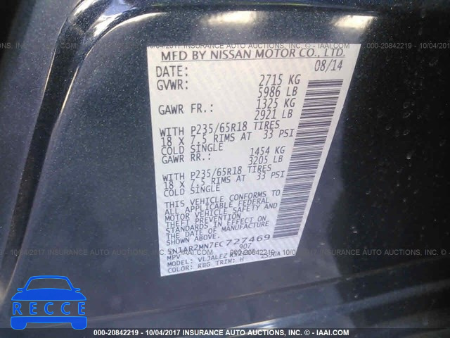 2014 Nissan Pathfinder S/SV/SL/PLATINUM 5N1AR2MN7EC727469 image 8