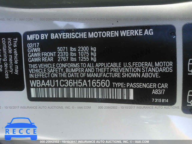 2017 BMW 440XI WBA4U1C36H5A16560 image 8