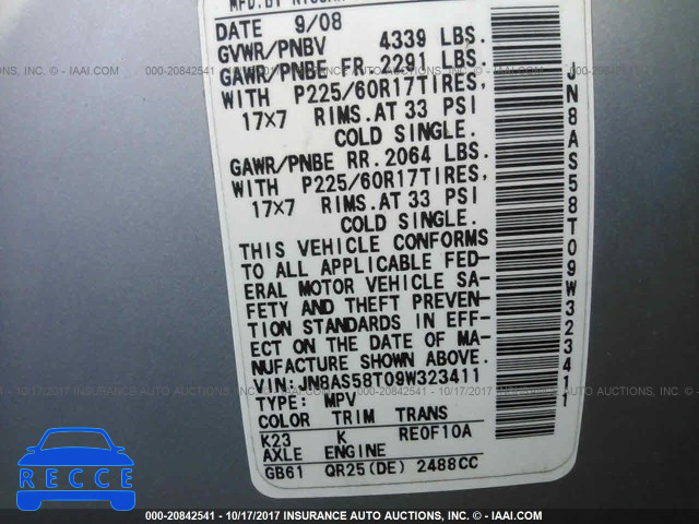 2009 Nissan Rogue JN8AS58T09W323411 image 8