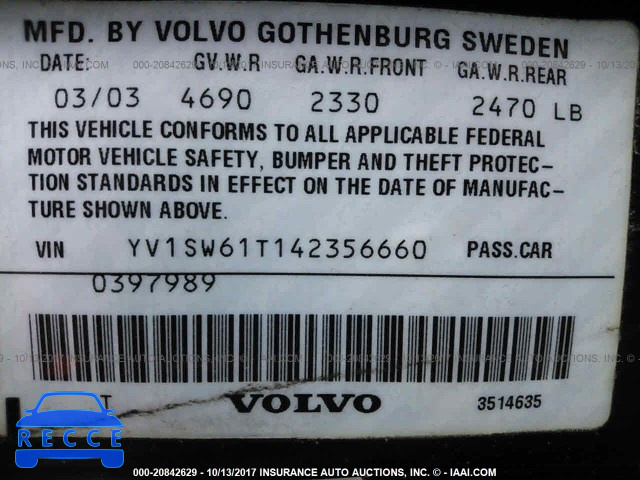 2004 Volvo V70 YV1SW61T142356660 image 8