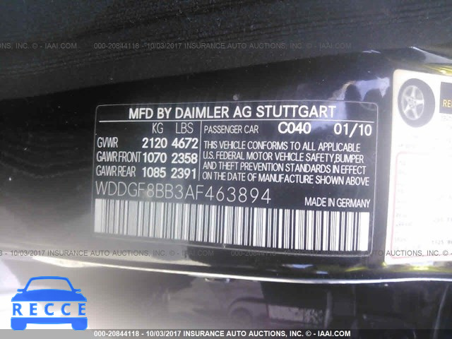 2010 Mercedes-benz C 300 4MATIC WDDGF8BB3AF463894 зображення 8
