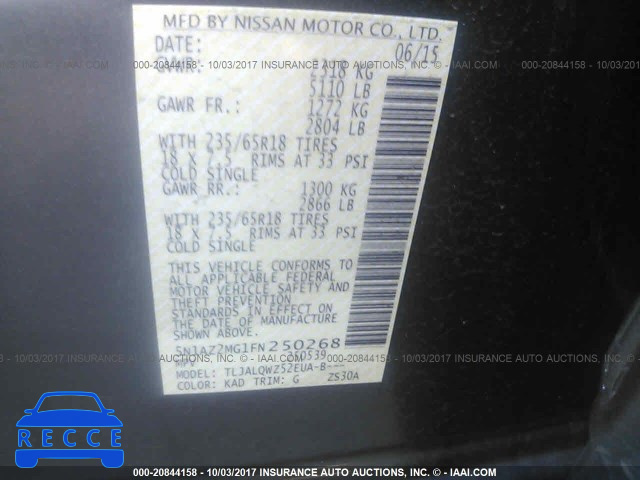 2015 Nissan Murano S/SL/SV/PLATINUM 5N1AZ2MG1FN250268 image 8