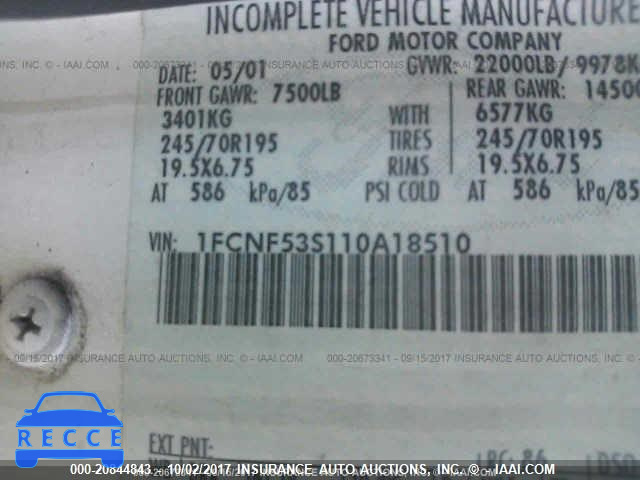 2001 FORD F550 1FCNF53S110A18510 image 8