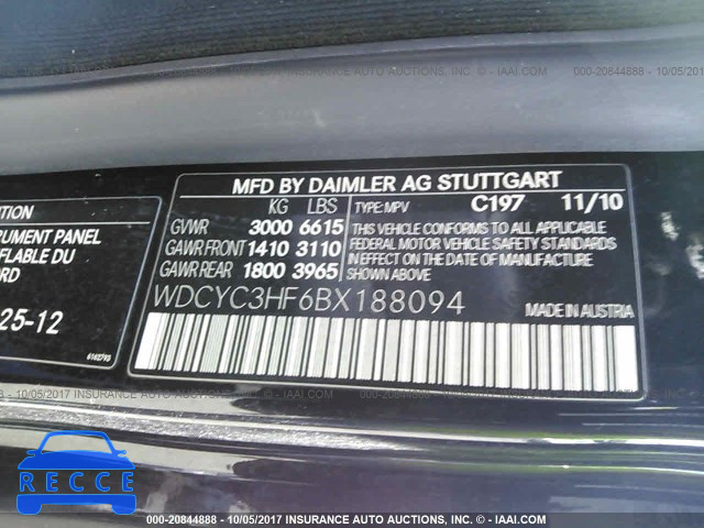 2011 Mercedes-benz G WDCYC3HF6BX188094 зображення 8
