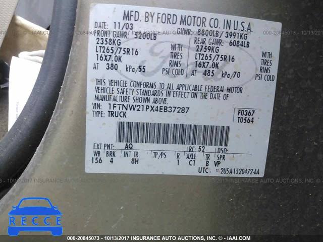2004 Ford F250 1FTNW21PX4EB37287 image 8