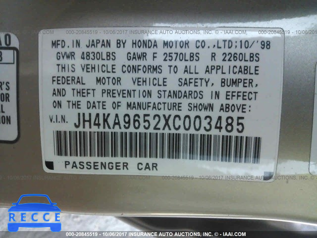 1999 Acura 3.5RL JH4KA9652XC003485 image 8