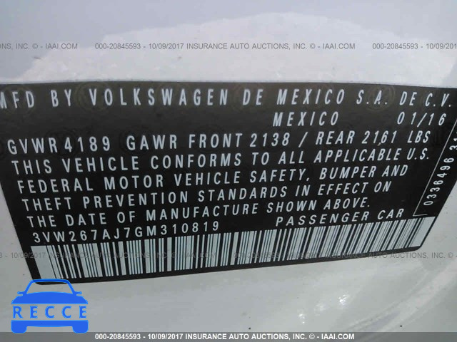 2016 Volkswagen Jetta 3VW267AJ7GM310819 image 8