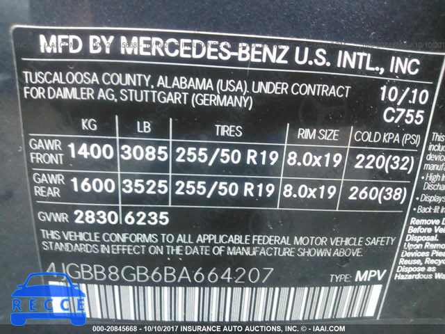 2011 Mercedes-benz ML 350 4MATIC 4JGBB8GB6BA664207 image 8