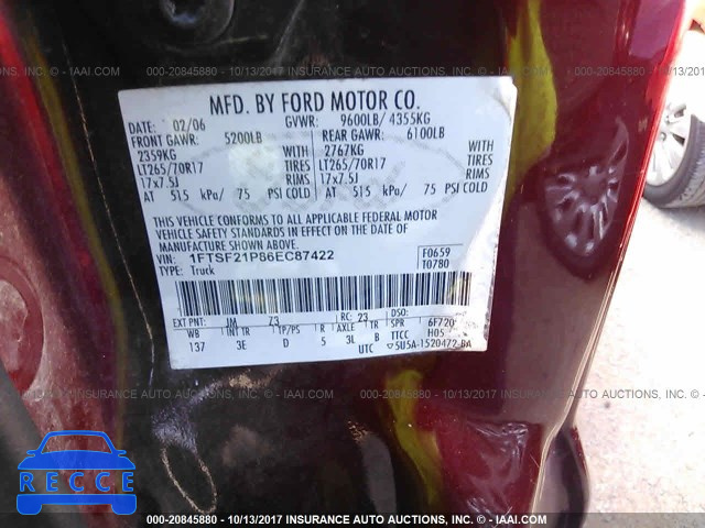 2006 Ford F250 1FTSF21P86EC87422 image 8