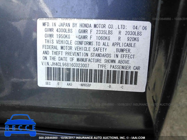 2006 Acura TSX JH4CL96816C023007 image 8