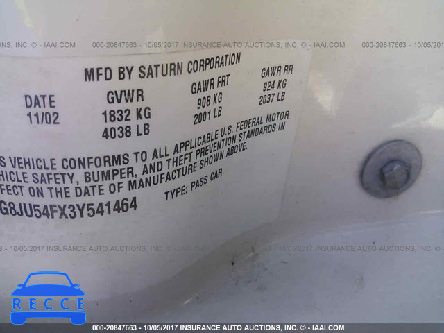 2003 Saturn L200 1G8JU54FX3Y541464 Bild 8