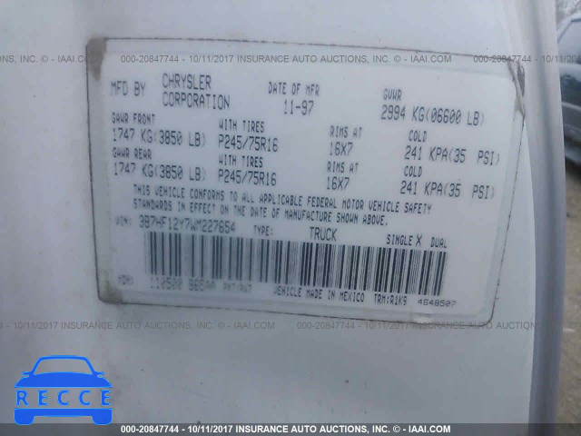 1998 Dodge RAM 1500 3B7HF12Y7WM227654 image 8