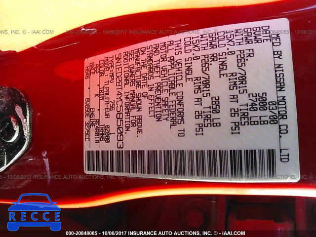 2000 Nissan Xterra XE/SE 5N1ED28T4YC585093 image 8