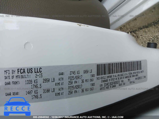 2015 Chrysler Town and Country 2C4RC1BG3FR695572 image 8