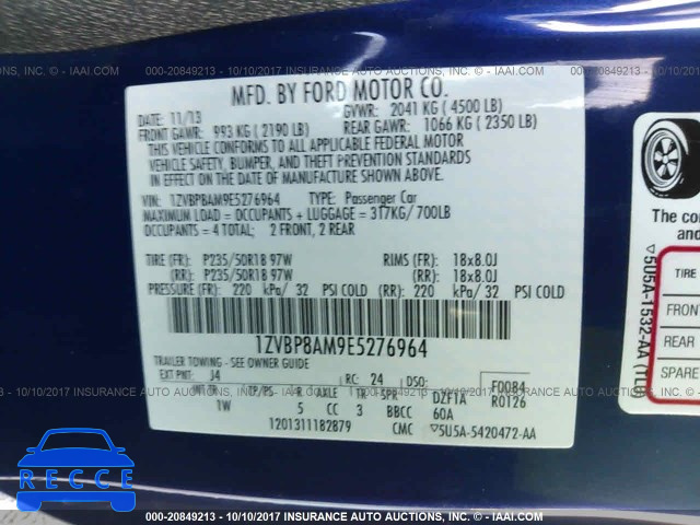 2014 Ford Mustang 1ZVBP8AM9E5276964 зображення 8