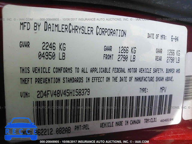 2005 Dodge Magnum 2D4FV48V45H158379 image 8