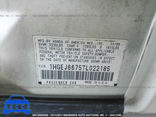 1996 Honda Civic LX 1HGEJ6675TL022185 Bild 8