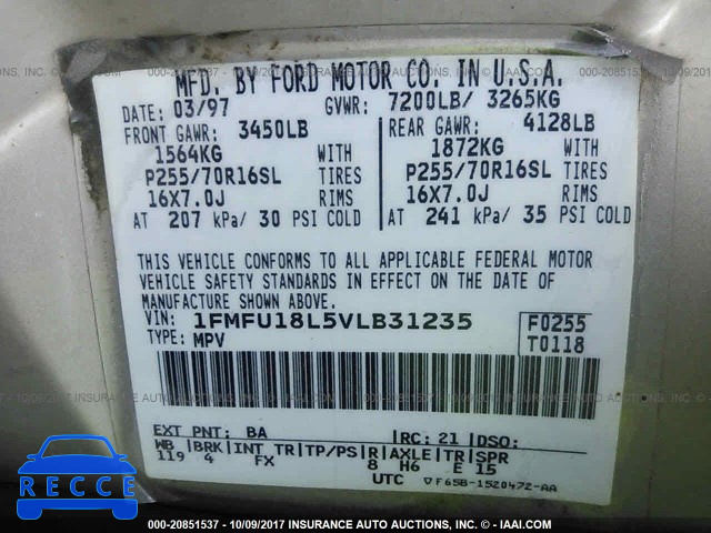 1997 Ford Expedition 1FMFU18L5VLB31235 image 8