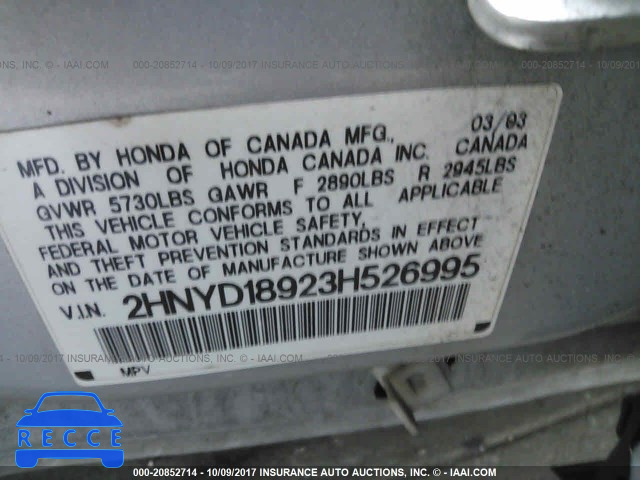 2003 Acura MDX TOURING 2HNYD18923H526995 image 8