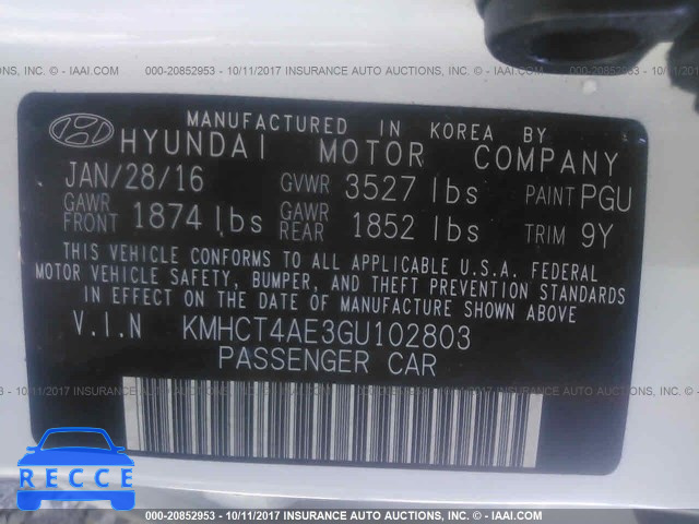 2016 Hyundai Accent SE KMHCT4AE3GU102803 image 8