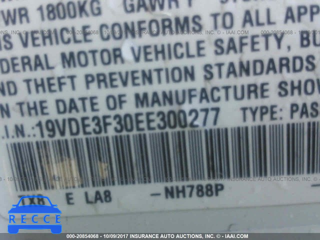 2014 Acura ILX HYBRID 19VDE3F30EE300277 зображення 8