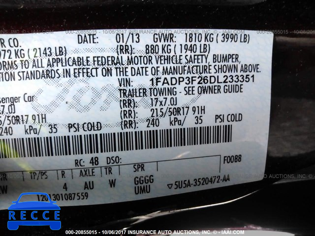 2013 Ford Focus 1FADP3F26DL233351 image 8