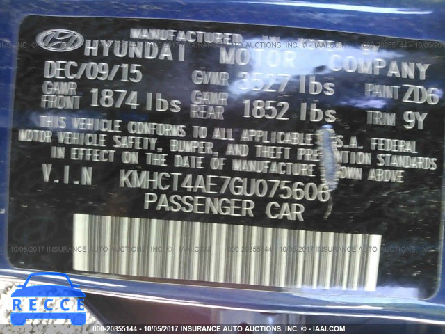 2016 Hyundai Accent KMHCT4AE7GU075606 image 8