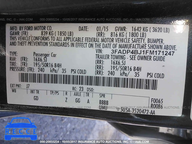 2015 Ford Fiesta SE 3FADP4BJ1FM171247 image 8