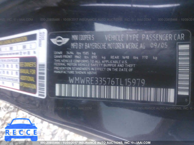 2006 Mini Cooper S WMWRE33576TL15979 image 8