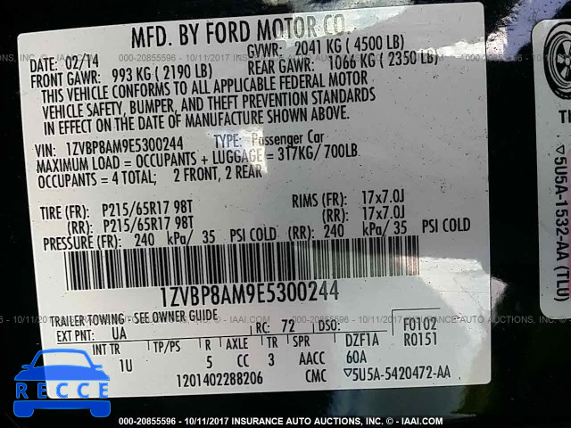 2014 Ford Mustang 1ZVBP8AM9E5300244 image 8