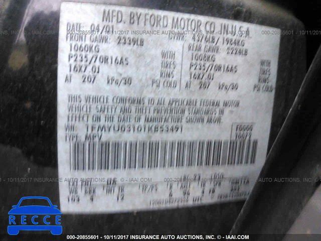 2001 Ford Escape 1FMYU03101KB53491 image 8