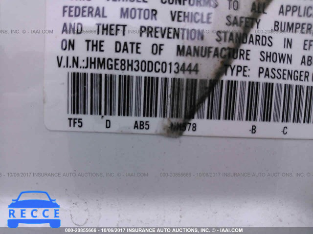 2013 Honda FIT JHMGE8H30DC013444 image 8