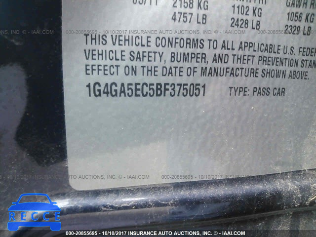 2011 Buick Lacrosse 1G4GA5EC5BF375051 image 8