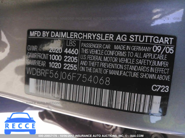 2006 Mercedes-benz C 350 WDBRF56J06F754068 зображення 8