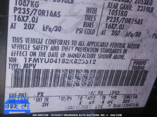2002 Ford Escape XLT 1FMYU04182KB23512 image 8