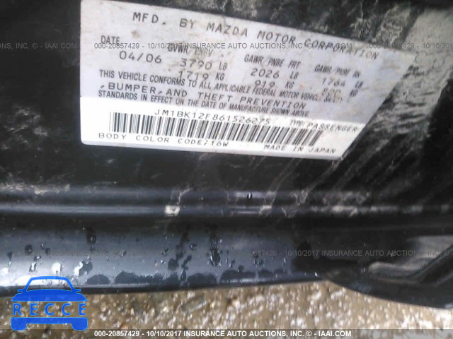 2006 Mazda 3 JM1BK12F861526275 image 8